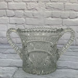 Antique EAPG hobstar ice bucket pressed glass champagne chiller